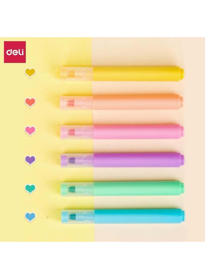 Deli Chisel Tip Bright Highlighter Multicolour 1-4 mm 139804 - Image 3